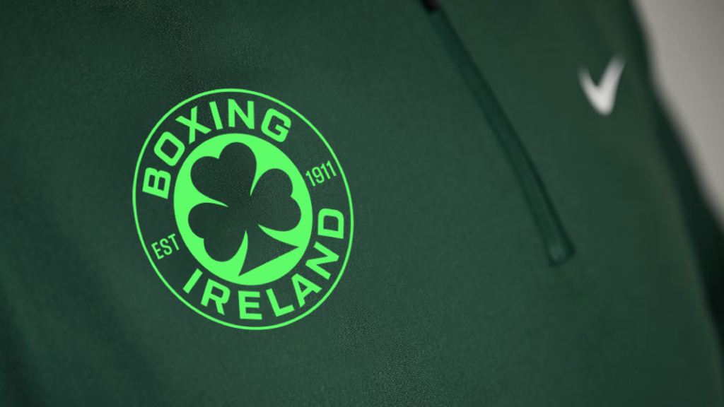 Cut away image of nike boxing top with boxing ireland logo