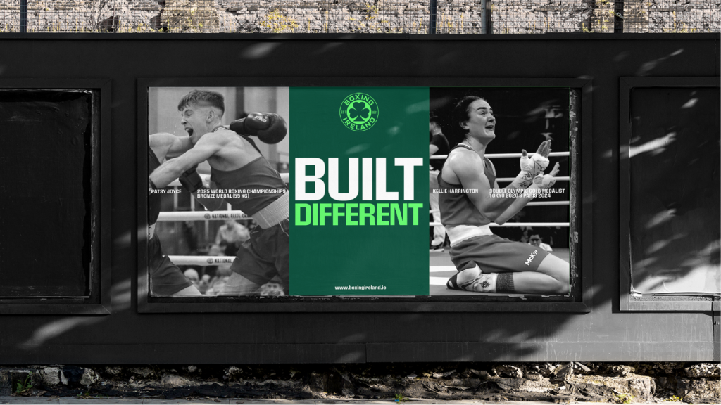 Boxing ireland outdoor poster with pictures of patsy joyce and kellie harrington
