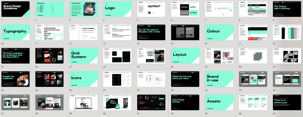 Output Sports brand design for sports tech marketing