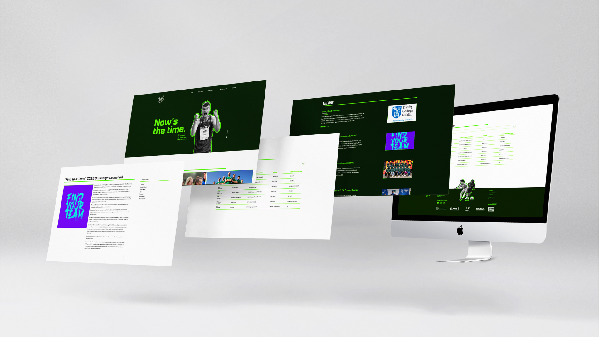 Student Sport ireland design for web